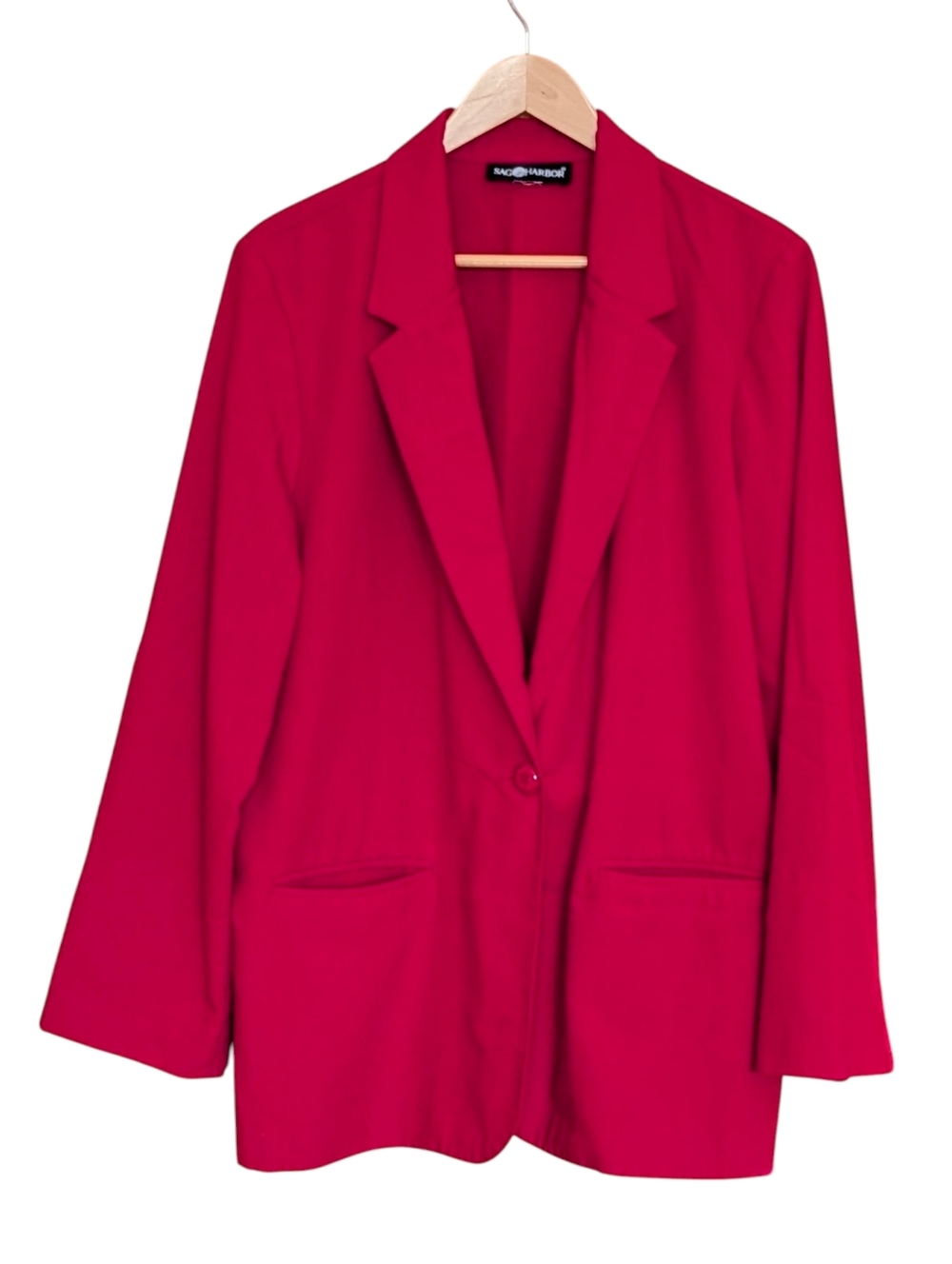 Vintage Sag Harbor Bright Red Single-Button Blazer 18 Classic Business Corpcore